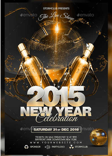50 Super Cool New Year Party Flyer Templates Design Freebie