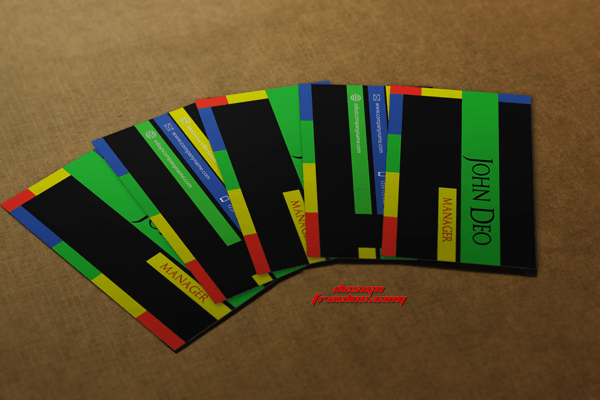 Multi-color free Business card template psd Preview image